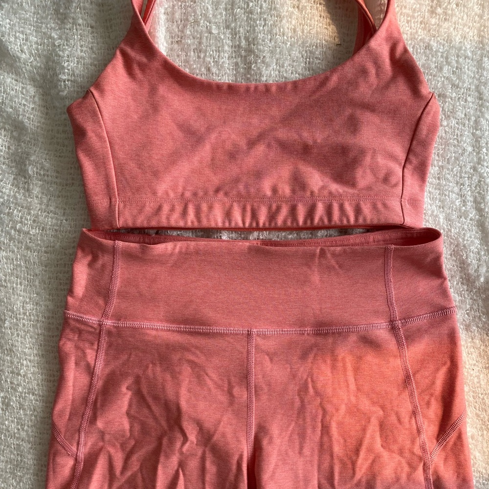 Outdoor voices biker shorts and bra